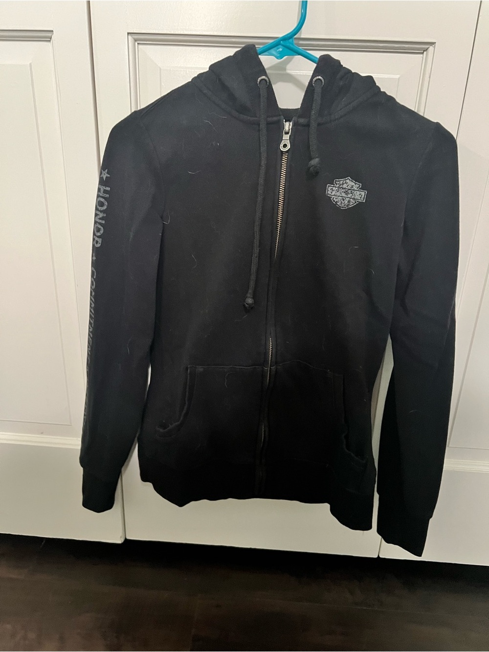 Harley-Davidson Black Zip-Up Hoodie with Chest Logo